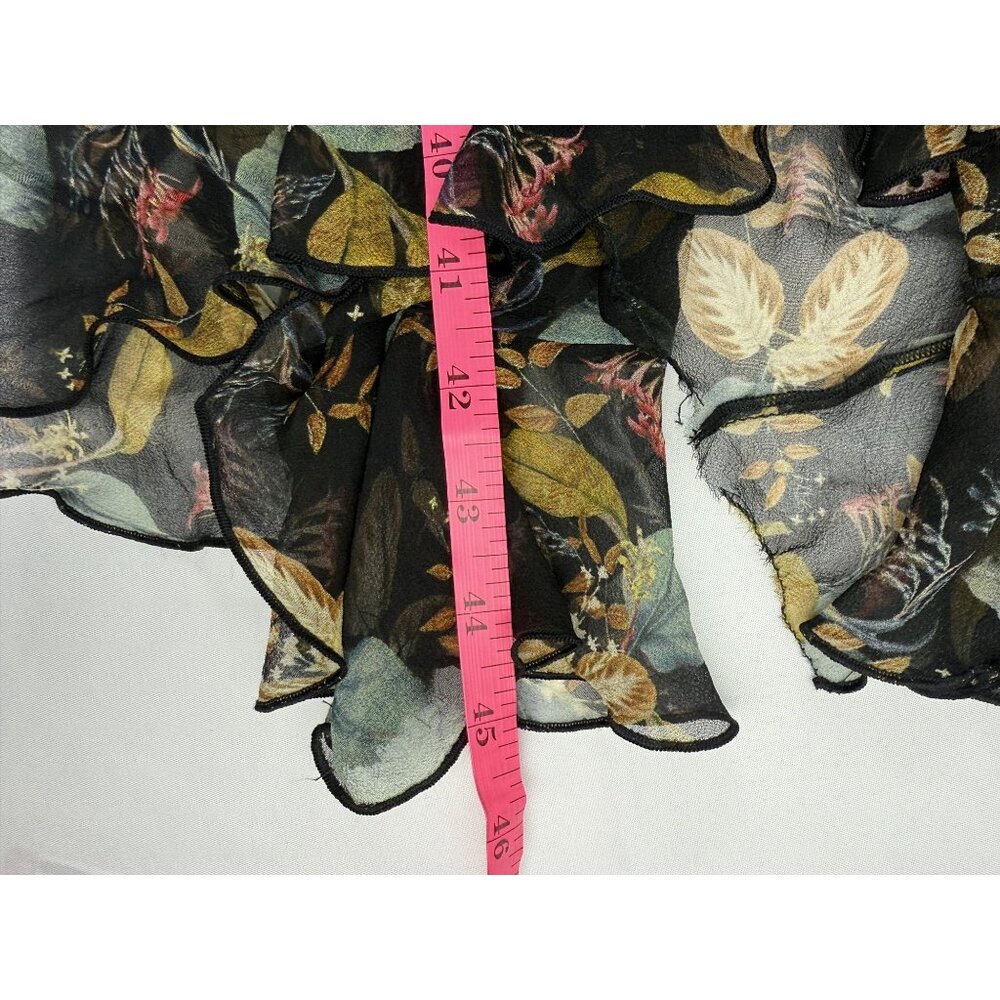 Nicholas Ava Floral Ruffled Cold Shoulder Silk Chiffon Wrap Dress Size 6 $750 - Picture 7 of 11
